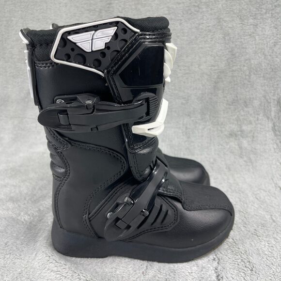 Fly Racing Maverik LT Kids Boots US 11 Black White Adjustable Motorcycle Boots - Picture 4 of 13